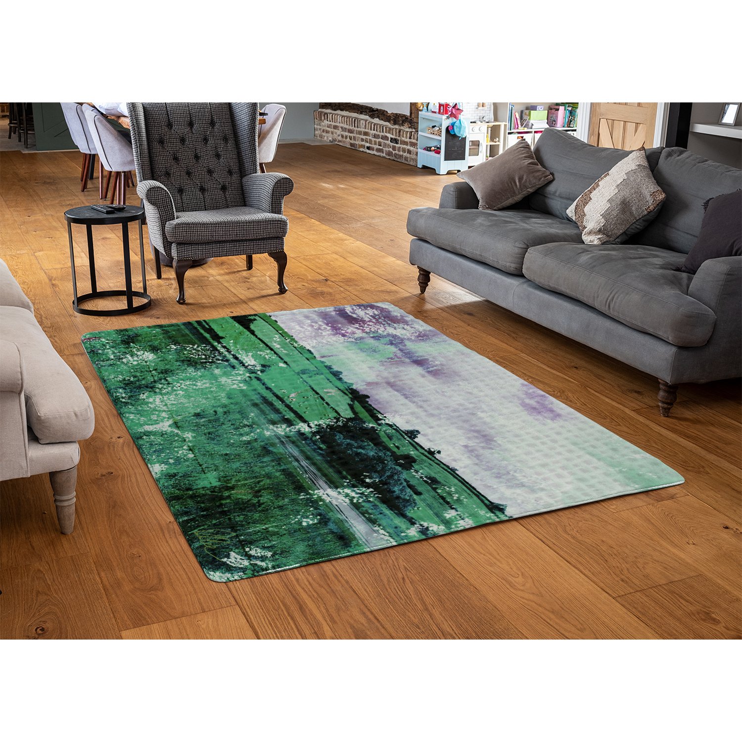 Classic Green Countryside Rug