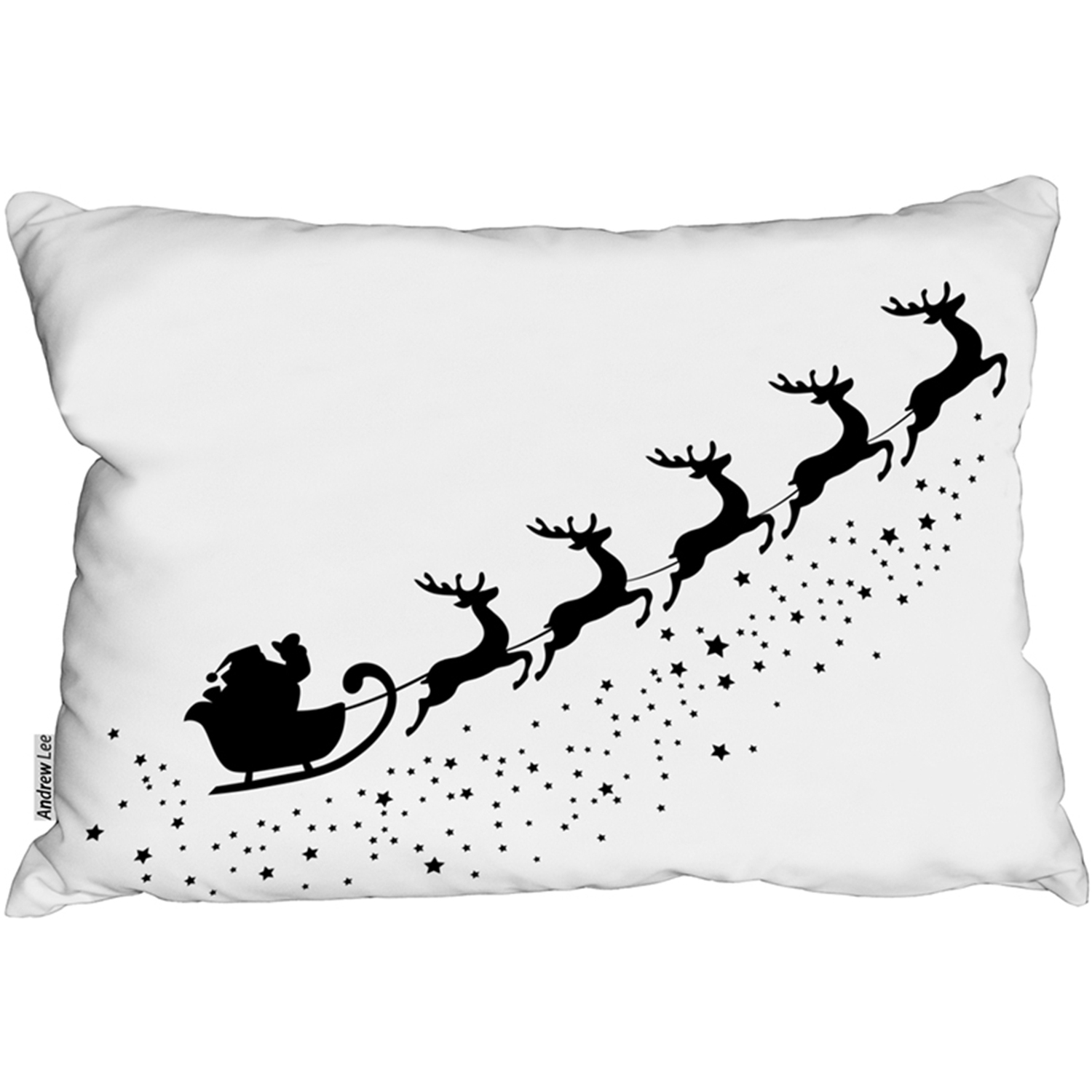 Santa Claus Flying Outdoor Comfy Cushion - White