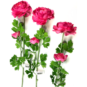 Pack of 3 Faux Pink Ranunculus Flower Stems Sprays