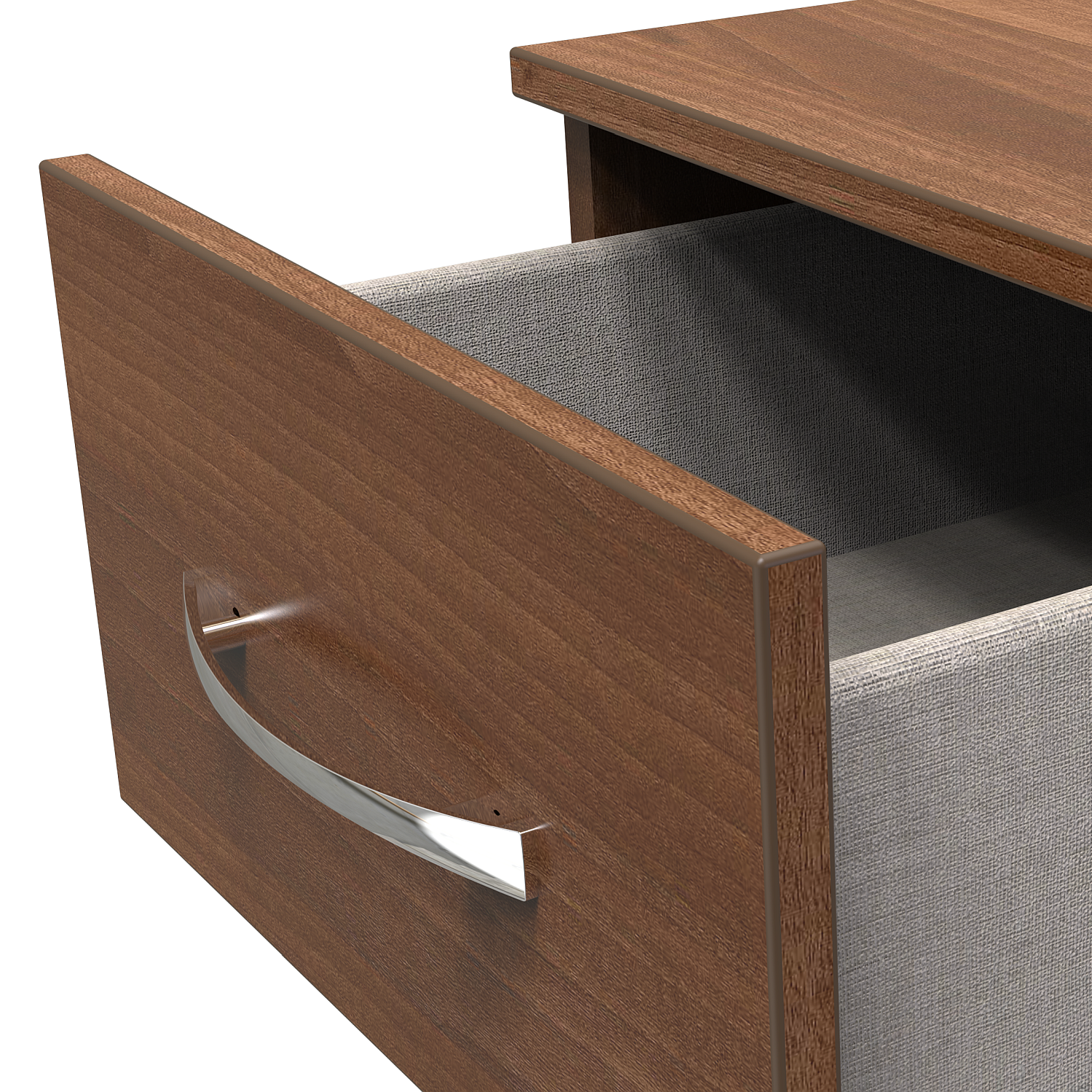 Avon Ready Assembled 2 Drawer Bedside Cabinet - Noche Walnut