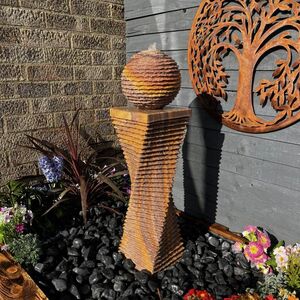 Sandstone Twist  Sphere 80cm Natural Stone Water Feature