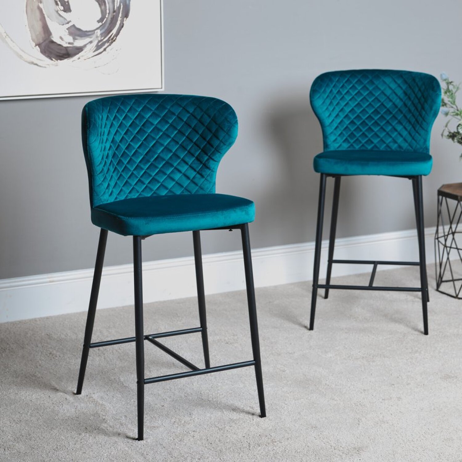 Woods Furniture - Harley Bar Stool (Set Of 2) - Teal thumbnail