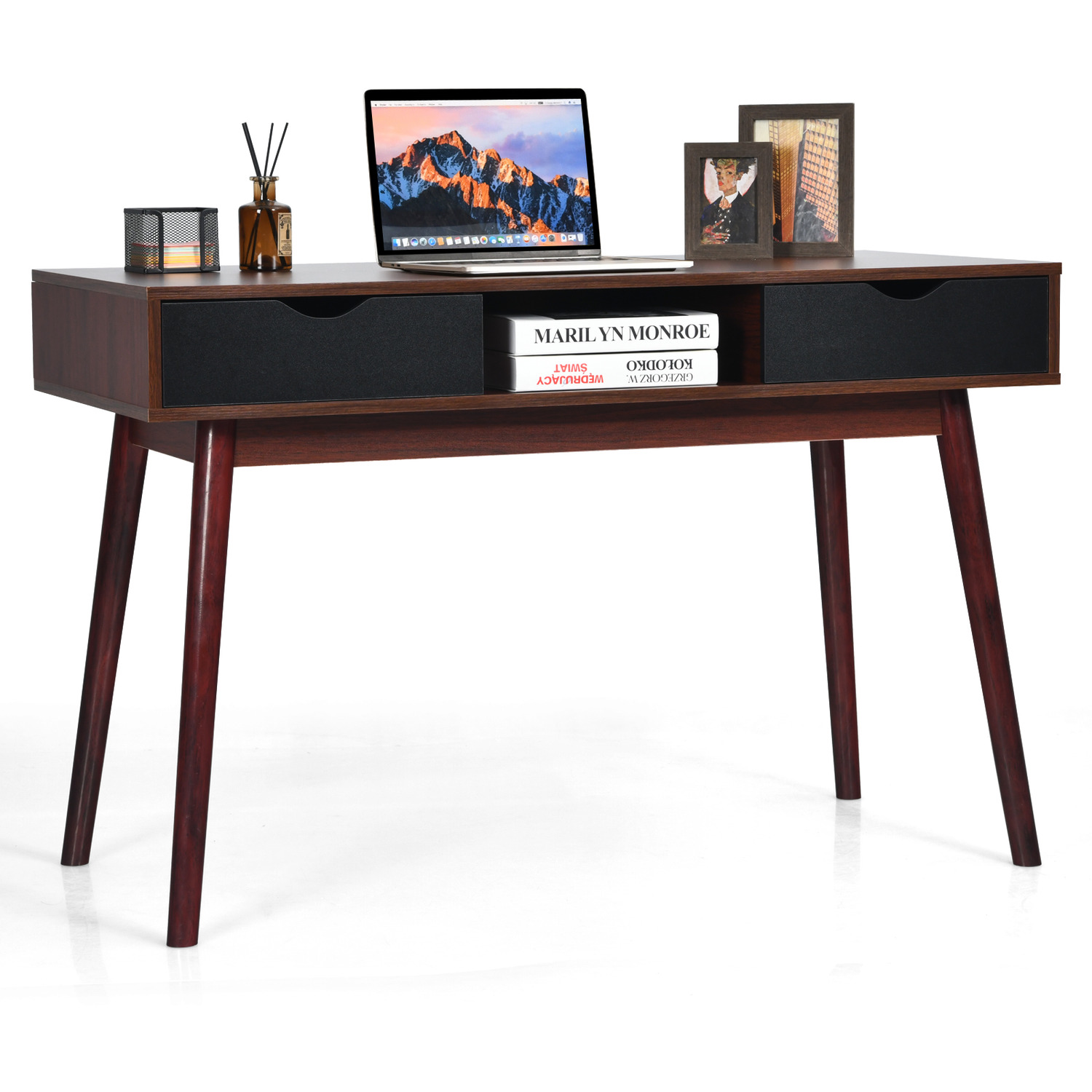 COSTWAY - Home Office Laptop Desk - Brown thumbnail