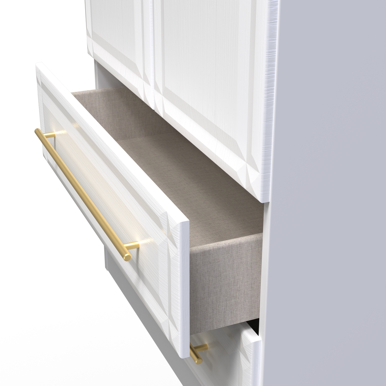 Faye Ready Assembled Tall 2 Drawer Wardrobe - White Ash