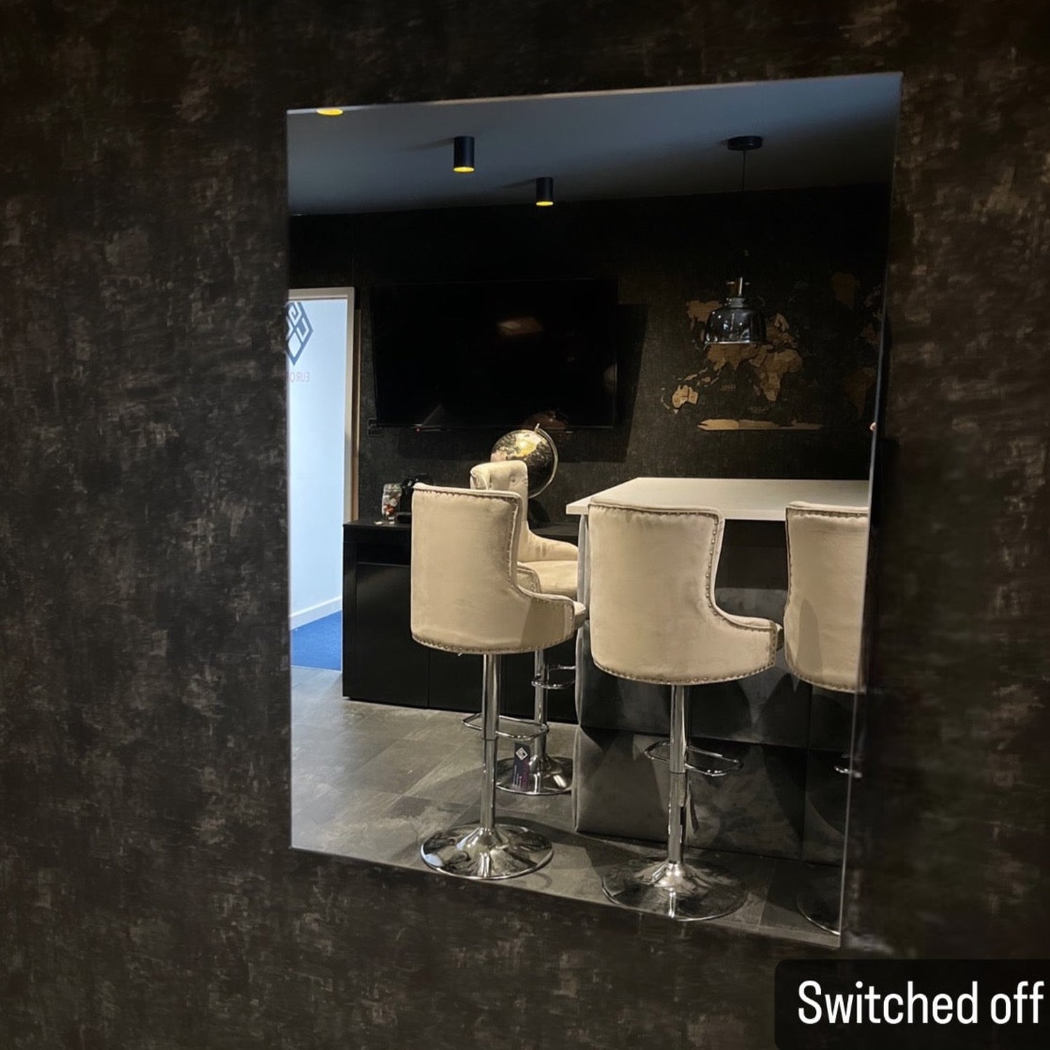 Cgc Led Infinity Rectangular Bathroom Mirror Wall Light Ip44 - Black