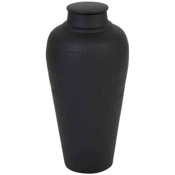 Matt Hammered Vase With Lid Edgy Decor
