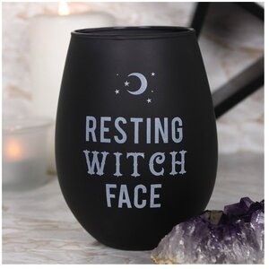 Resting Witch Face Stemless Wine Glass