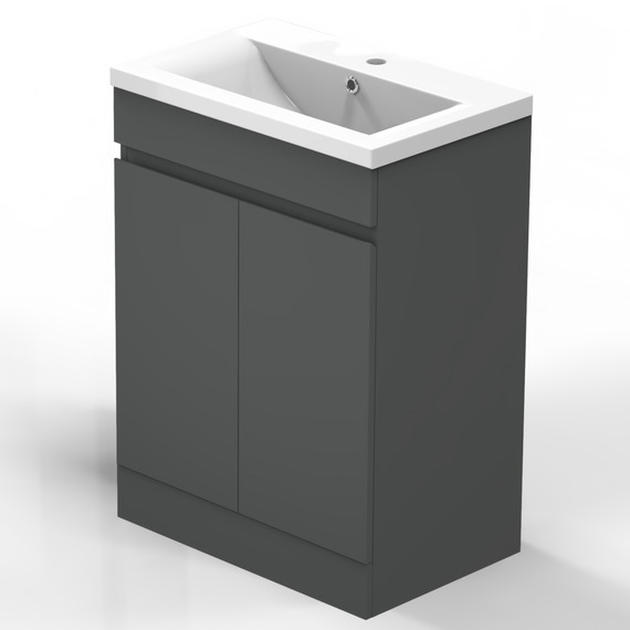 Bathroom 500mm vanity unit with ceramic basin-matt grey