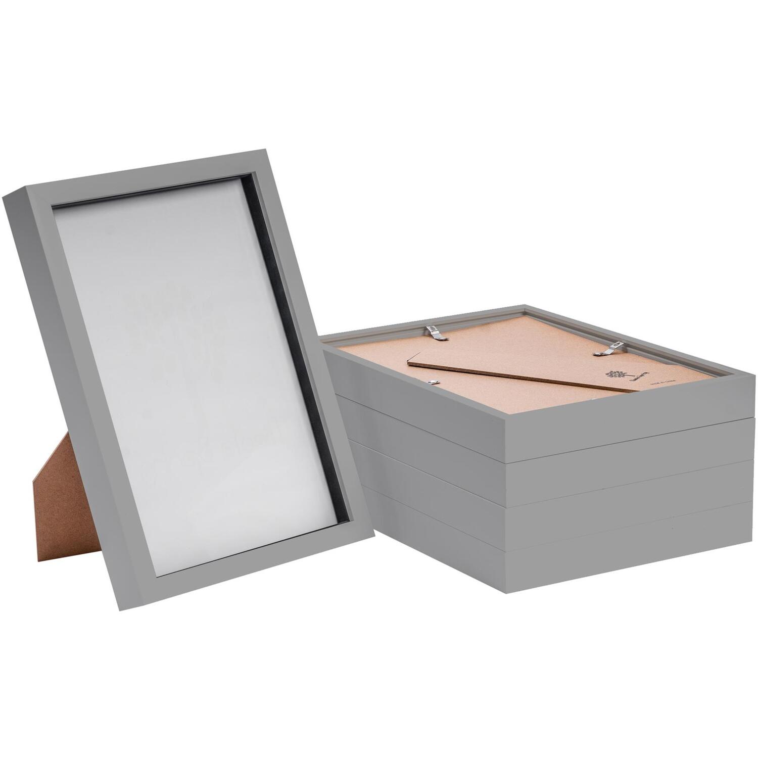 3D Box Photo Frames - A4 (8" x 12") - Grey - Grey