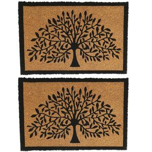 Nicola Spring Coir Door Mats - 60cm x 40cm - Tree of Life  - Pack of 2