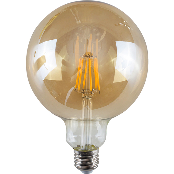 2 Pack E27 Amber Glass Bodied Globe LED 6W Warm White 2700K 660lm Light Bulb