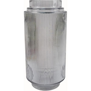 Clear Ridged Glass Vase
