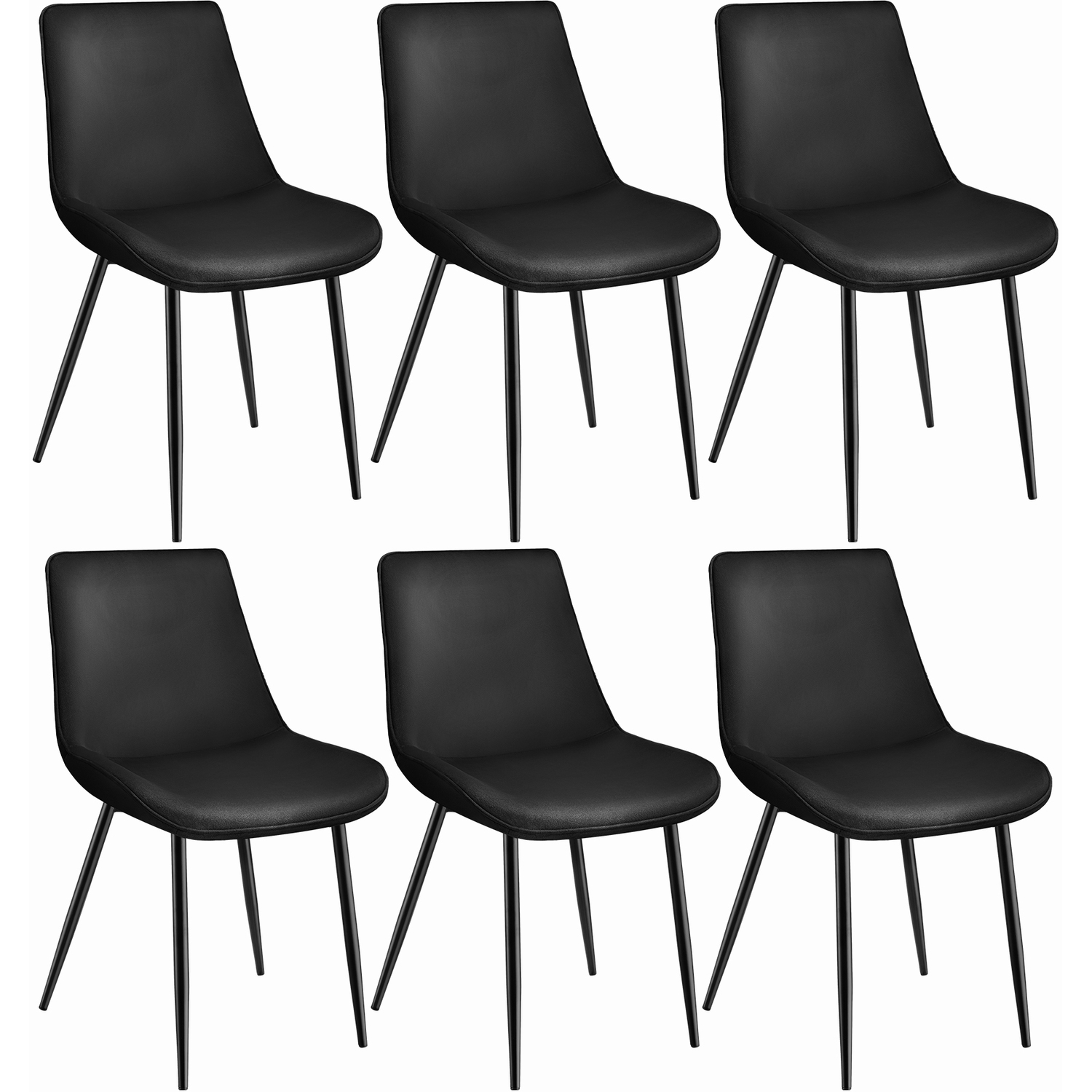 Velvet Accent Chair Monroe Set Of 6 - Black