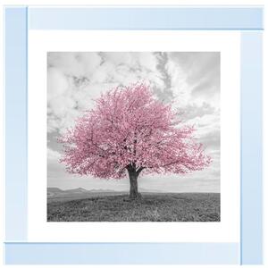Pink Cherry Blossom Glitter Liquid Wall Art Dcor