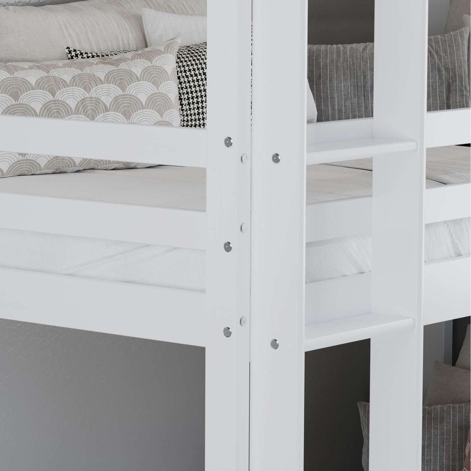 Triple Bunk Bed Frame High Sleeper Birlea Tressa - Grey