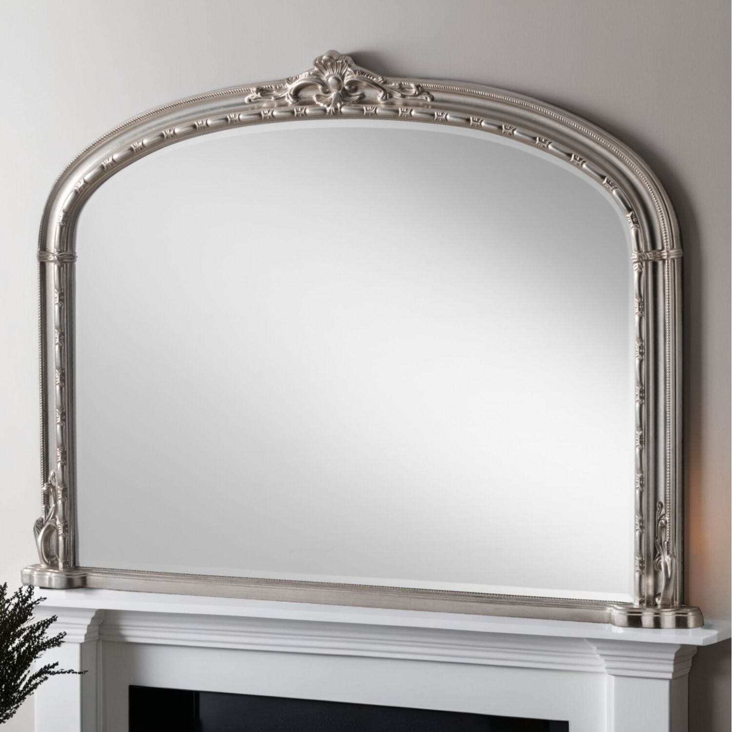 Image of Victorian Arched Bevelled Overmantle Mirror -&hellip;