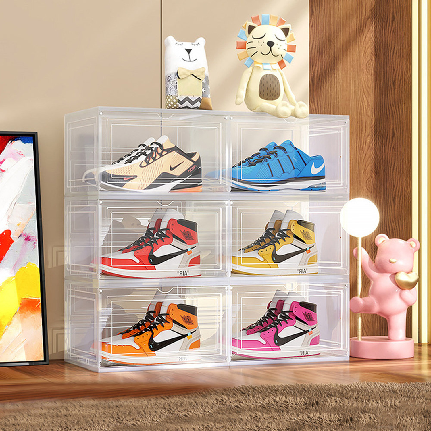 Sample Shoe Box Stackables 6 Pcs Transparent Stackable Shoe Storage Box
