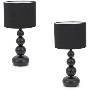 Marissa Pair of Stacked Ball Table Lamp Light