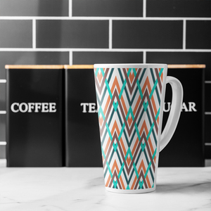Coloured Geometric Zig Zag Latte Mug