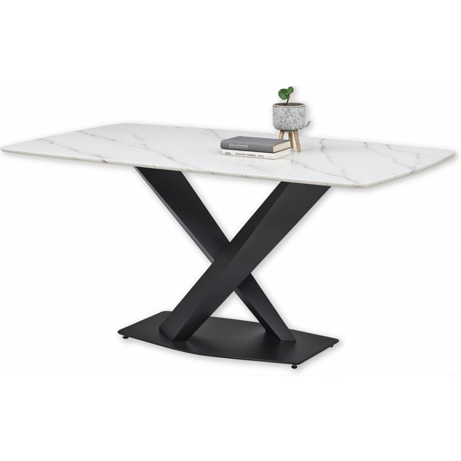 Gracia 140cm Rectangular Stone Dining Table - Grey