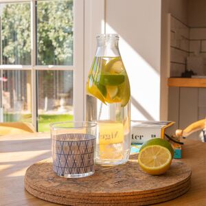 Glass Water Bottle with Metal Lids - 960ml
