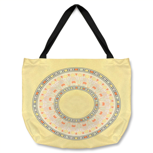 Yellow Circle Ornament Round Frame Tote bag