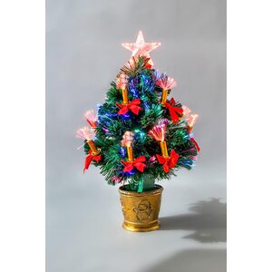 Natural Green / Less than 3ft Candle Bow Fibre Optic Christmas Tree shot 6410888