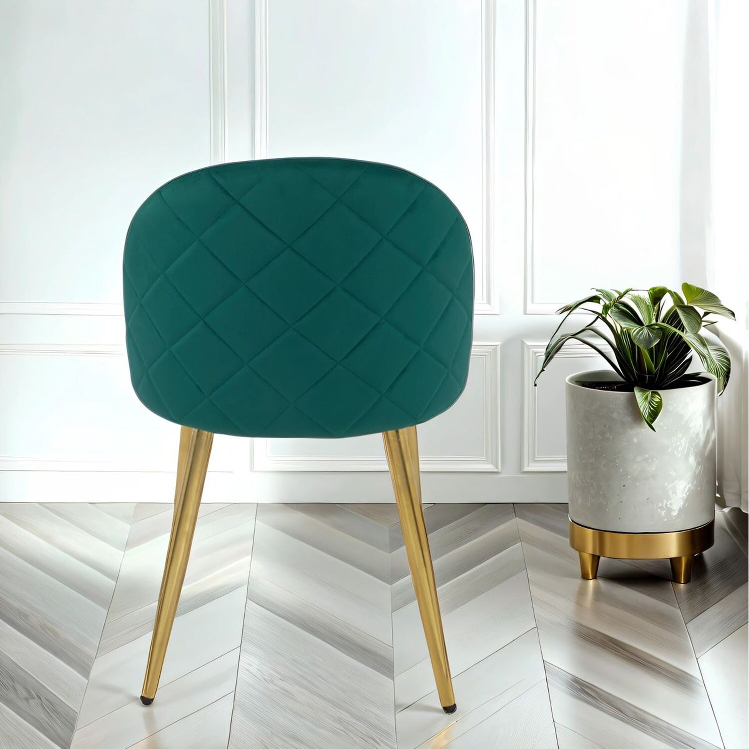 Velvoro Luxurious Velvet Dining Chair - Green 4