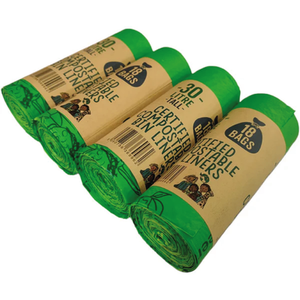 30 Litre Compostable Waste Bags 4 Rolls of 18 Bags Eco Green Living