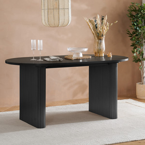 Black Brown Oval Fluted Dining Table Axel Birlea shot 7445410