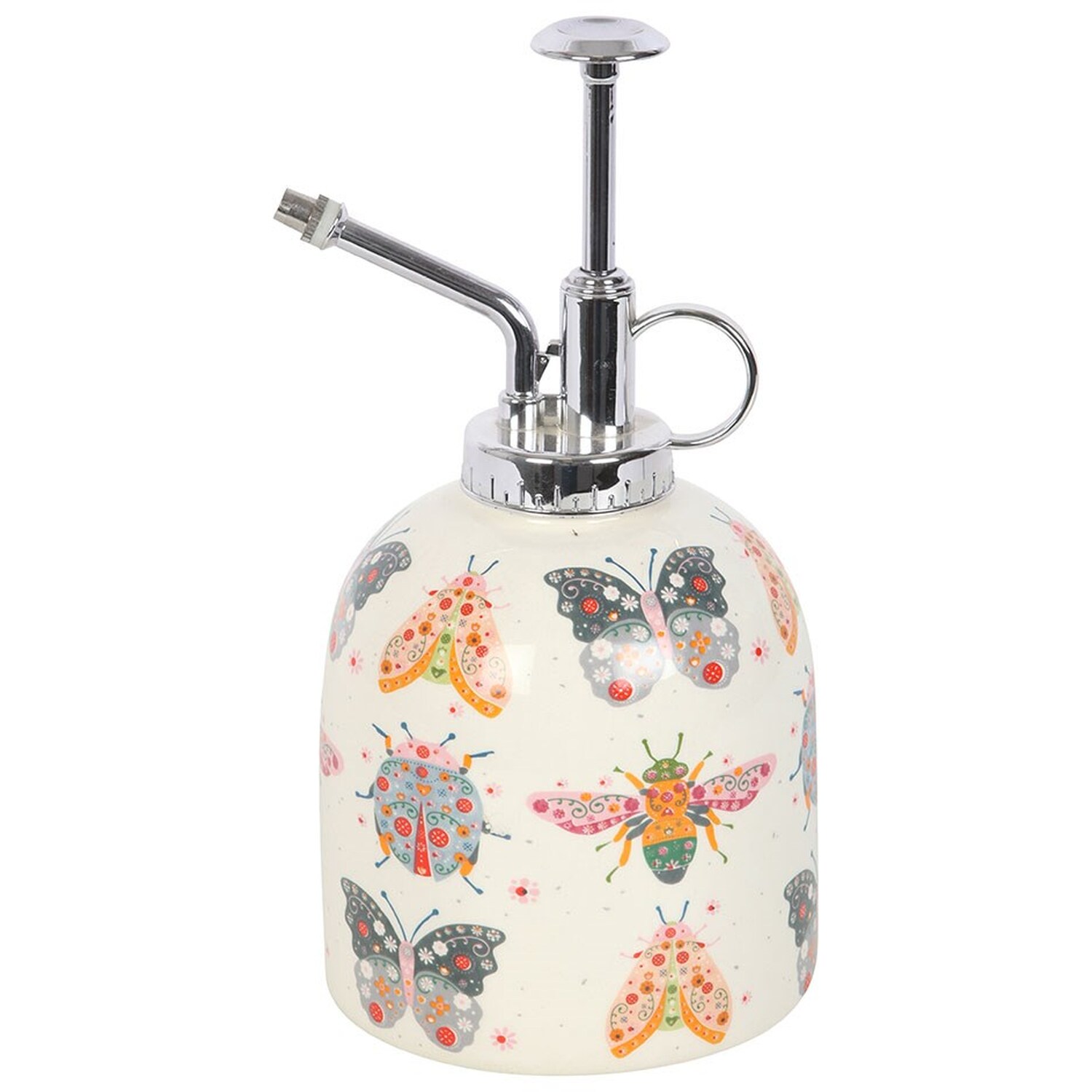 Floral Bug Print Ceramic Plant Mister - Multicolour