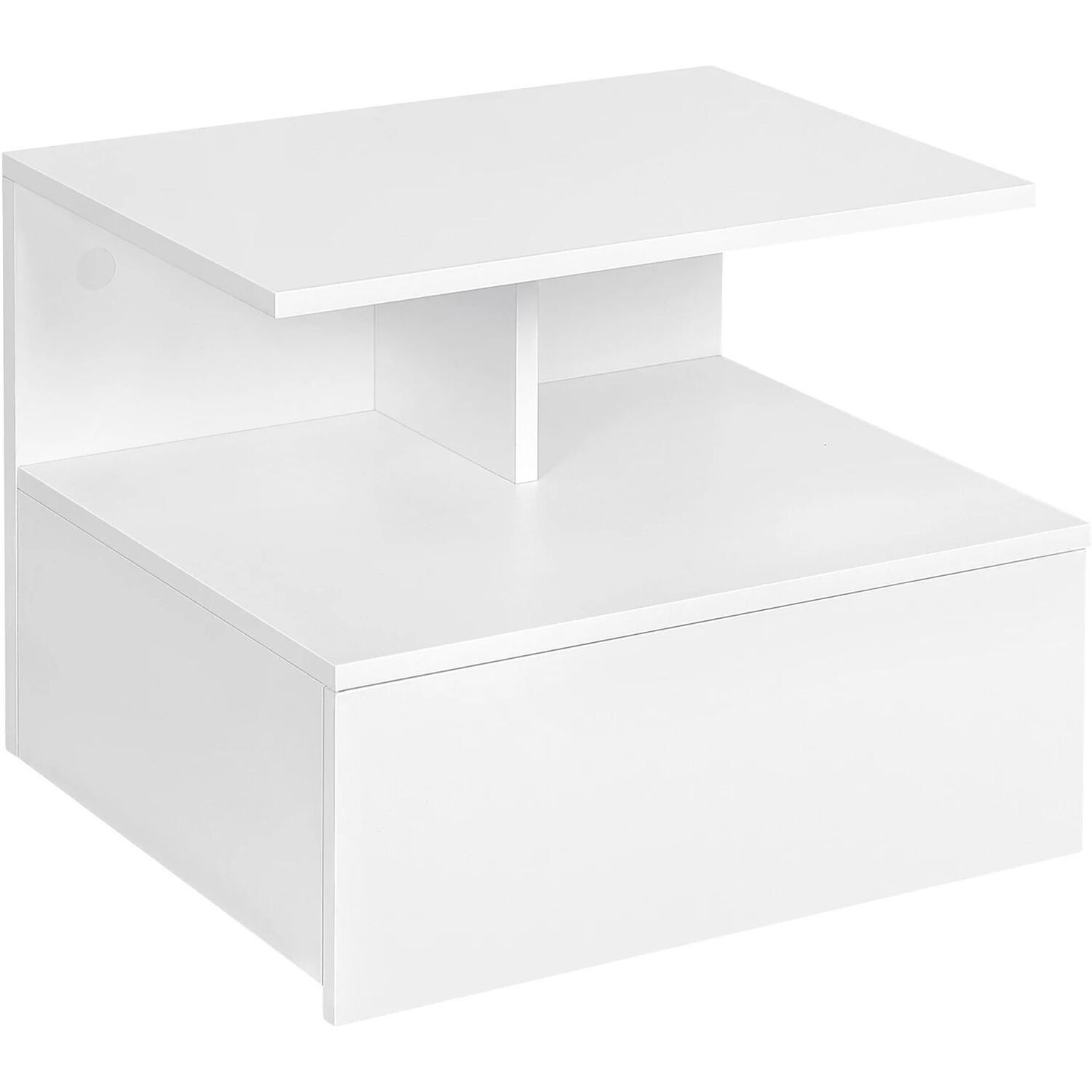 Wall Hanging Bedside Table With Drawer - White