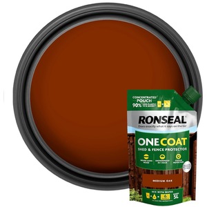 Ronseal Shed Fence Paint Medium Oak One Coat Concentrate Pouch 950ml