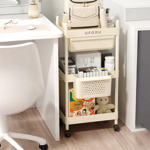Livingandhome Multi-Tier Rolling Storage Cart with Drawer