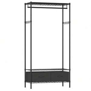 Heavy-Duty Garment Rack with Shelves