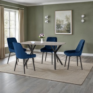 Athens Rectangular Concrete table with 4 Avery Chairs