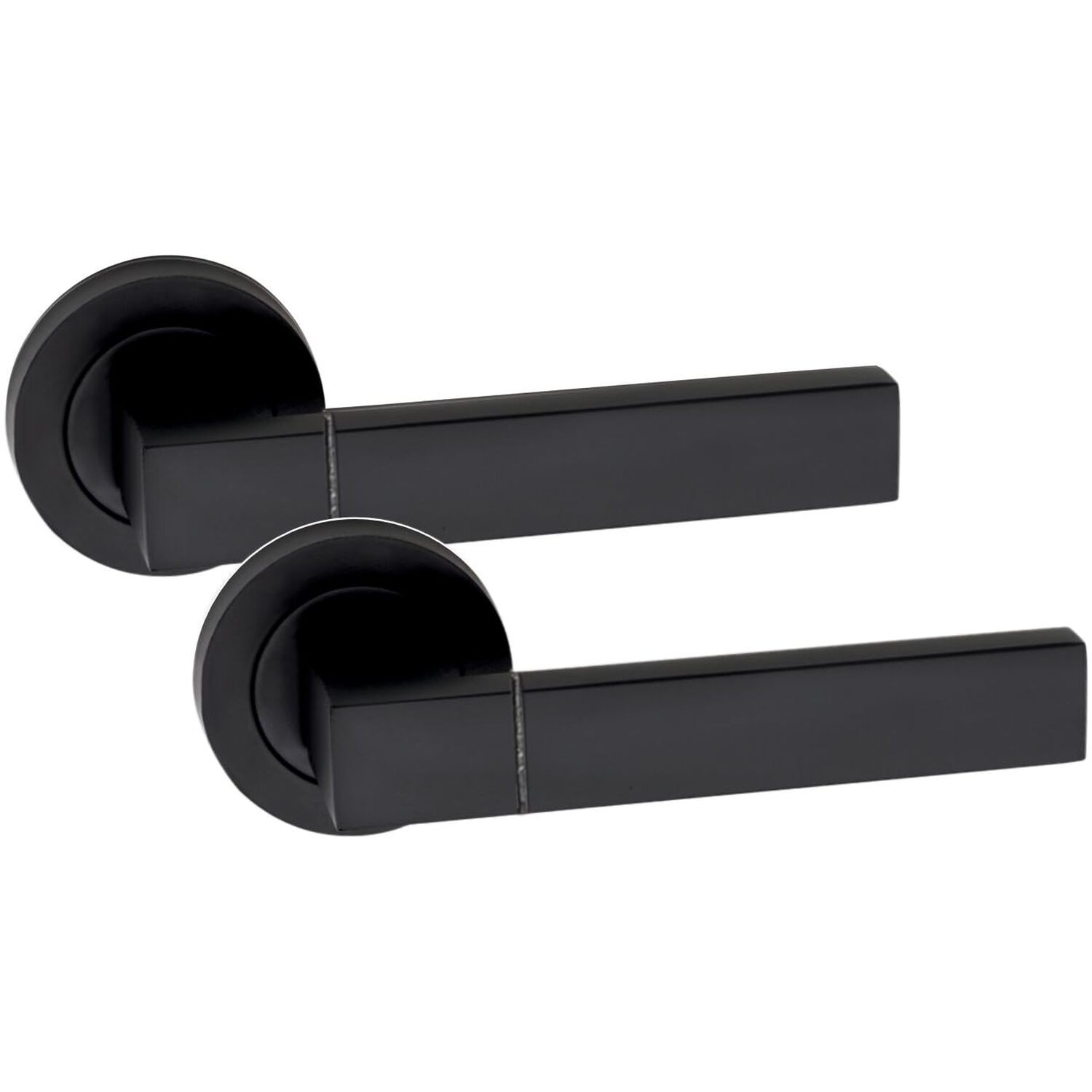 Capri Door Handle On Round Rose Bathroom Hinge Set