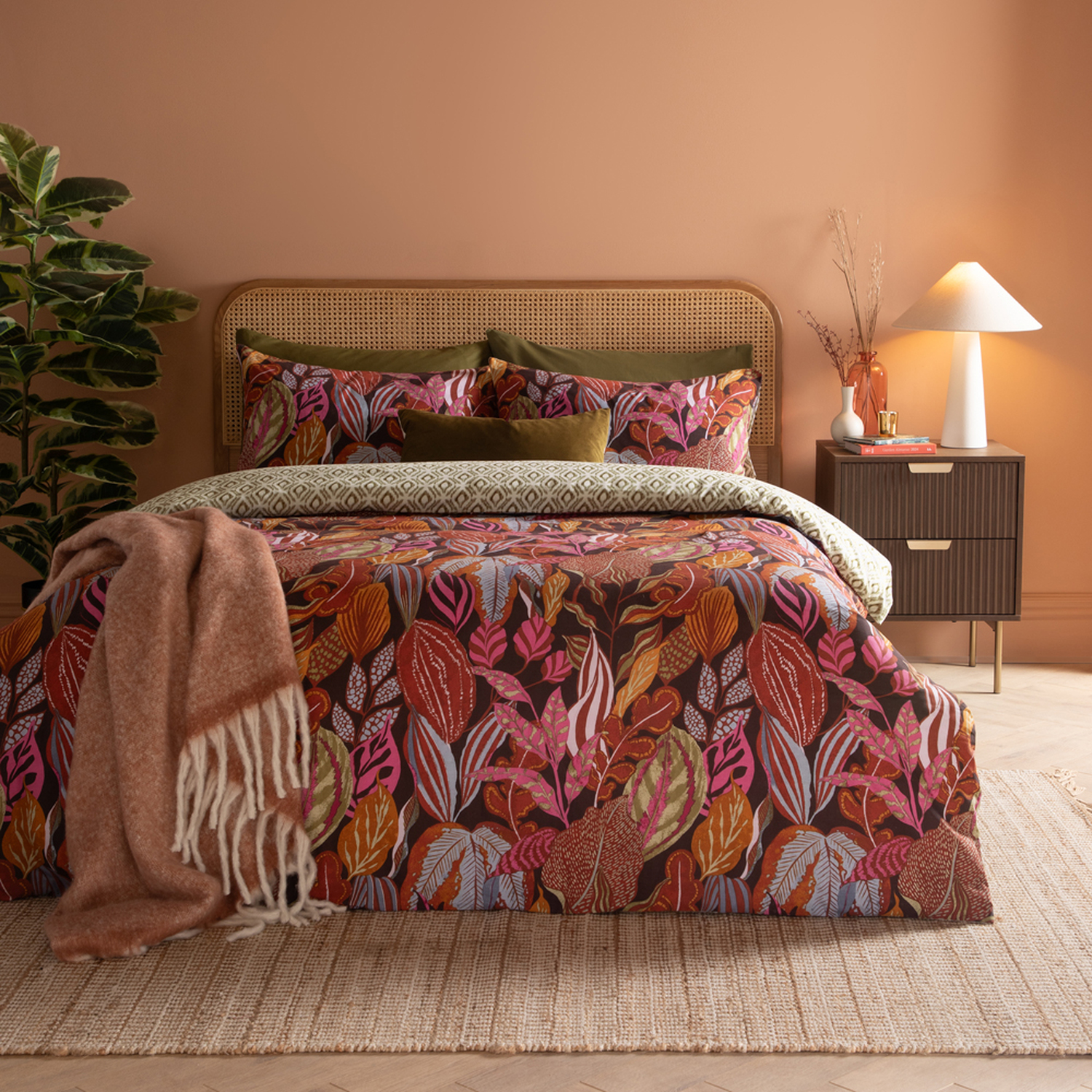 Utopia Printed Reversible Duvet Cover Set King - Multicolour