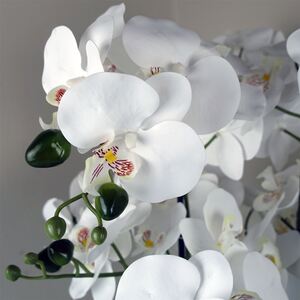 Orchid Artificial White Gold Ceramic Planter