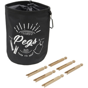 Large Peg Bag with 216 Wooden Dolly Pegs