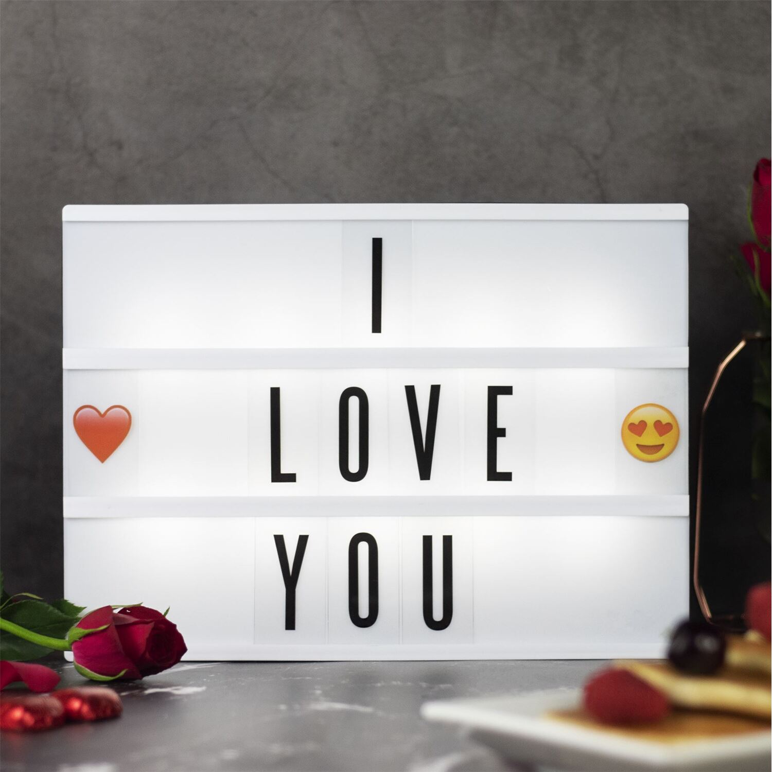 A4 Lightbox with 205 Letters and Emoji  - Clear