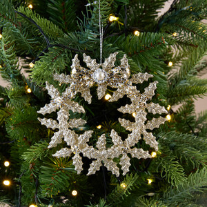 Glitter Wreath with Pearl Hanging Decoration