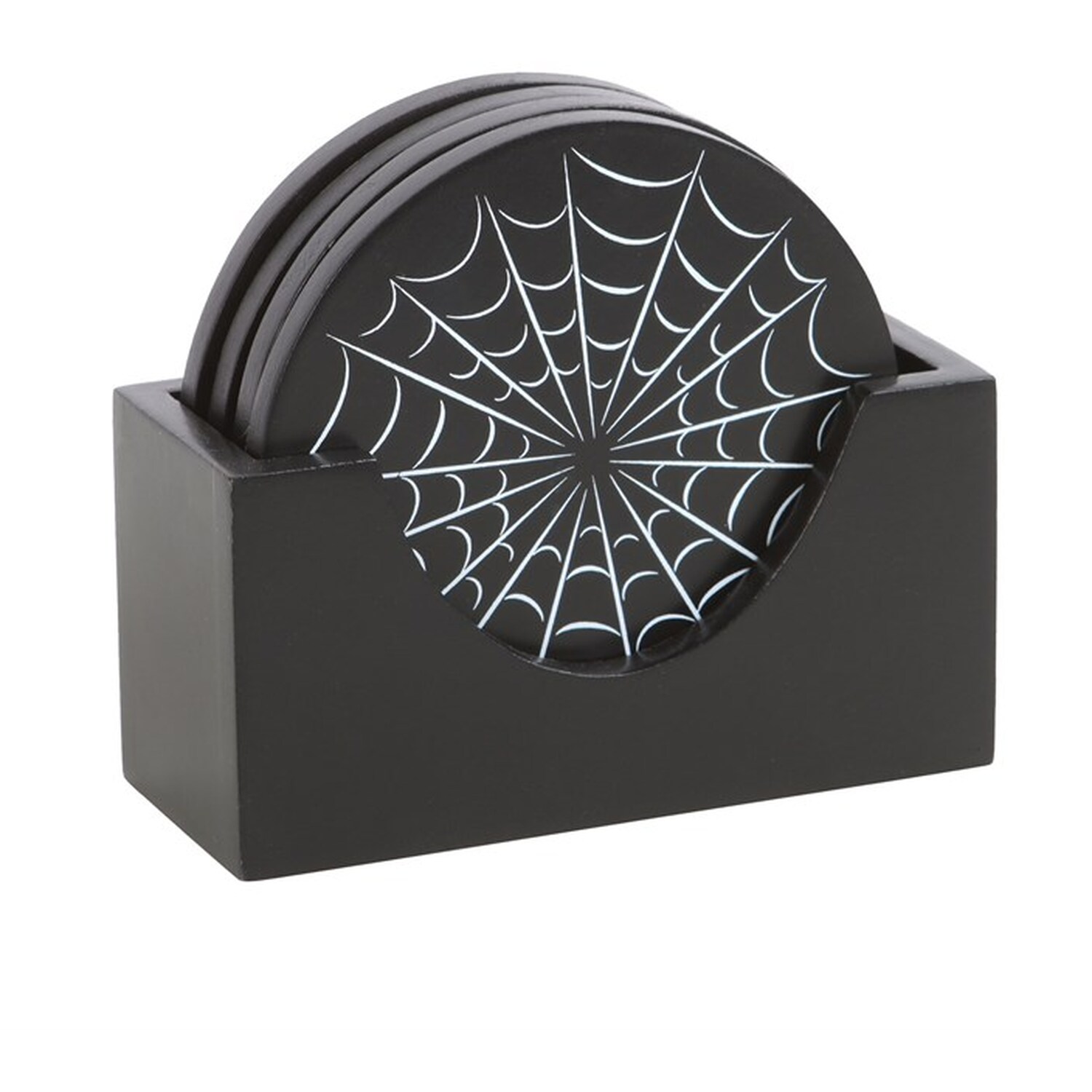 Image of Gothic Spiderweb Coaster Set With Holder&hellip;