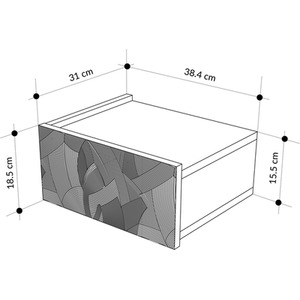 Sandstone, Travertine Wall Bedside Table with Drawer Handleless Nightstand shot 10683928