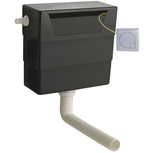 Water Saving Dual Flush Side Inlet Square Flush Plate Chrome Black