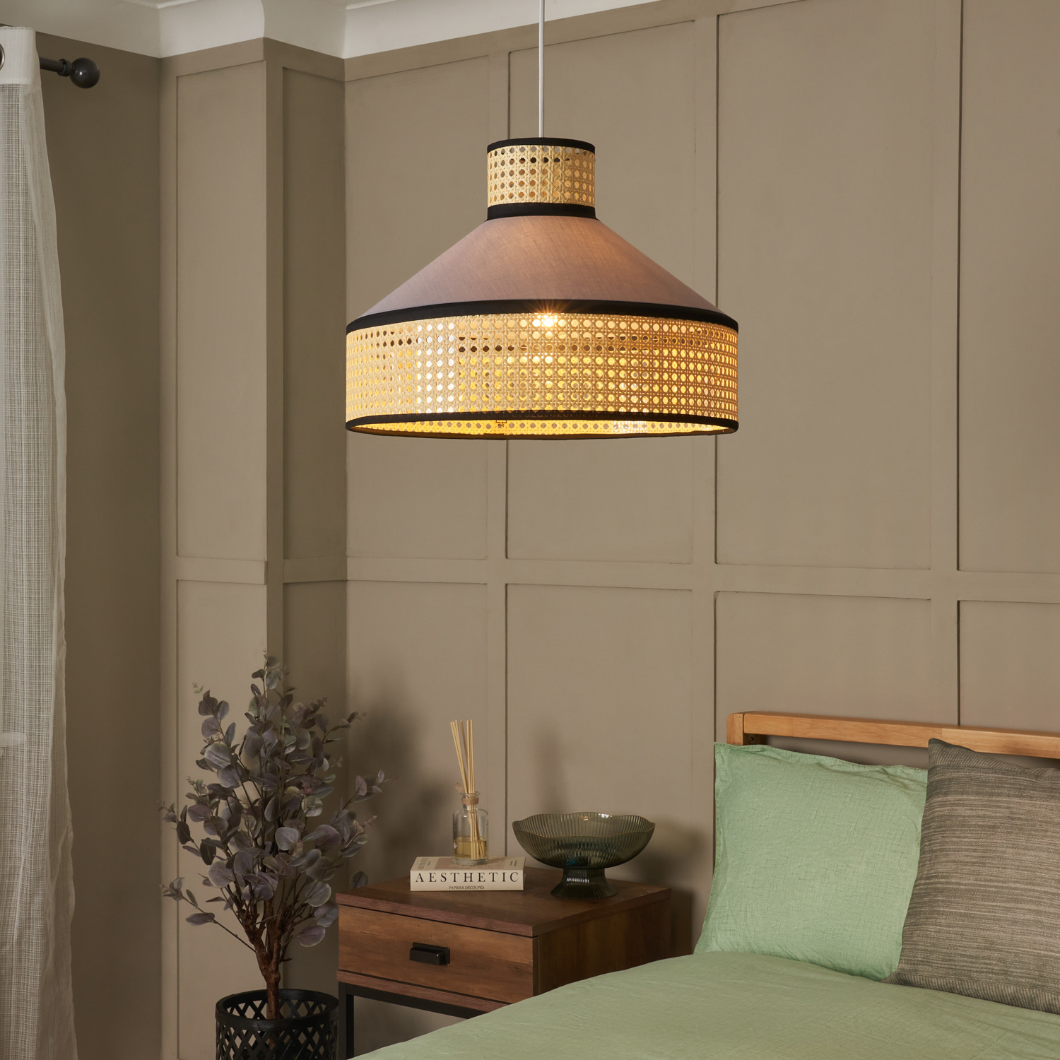 Conical Rattan Shade Grace Rattan Conical Easy to Fit Shade