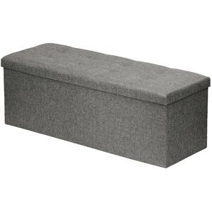 Foldable Storage Ottoman with Linen Finish
