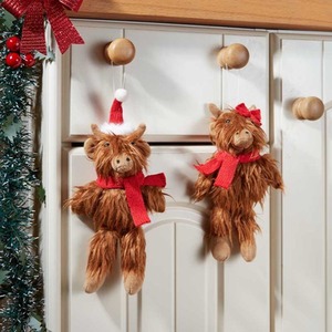 Christmas Highland Cow Pendant Plush