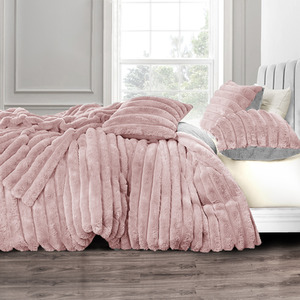 Plush Supersoft Jumbo Cord Cosy Bedding Set Blush