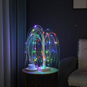 Pack Of 2 LED Christmas Twig and Willow Tree Lamps Set